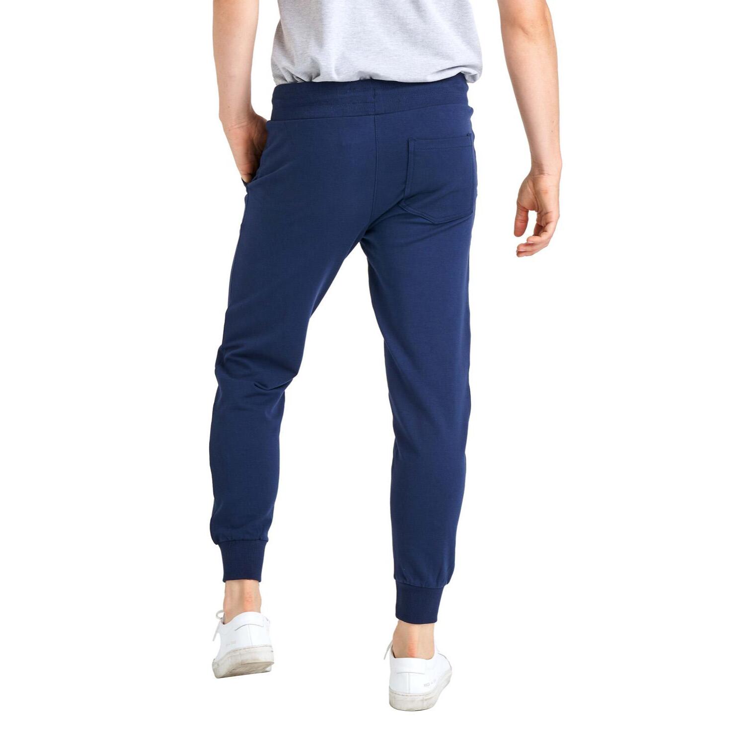Pantalones básicos de hombre Leone con logo grande en algodón sin cepillar.