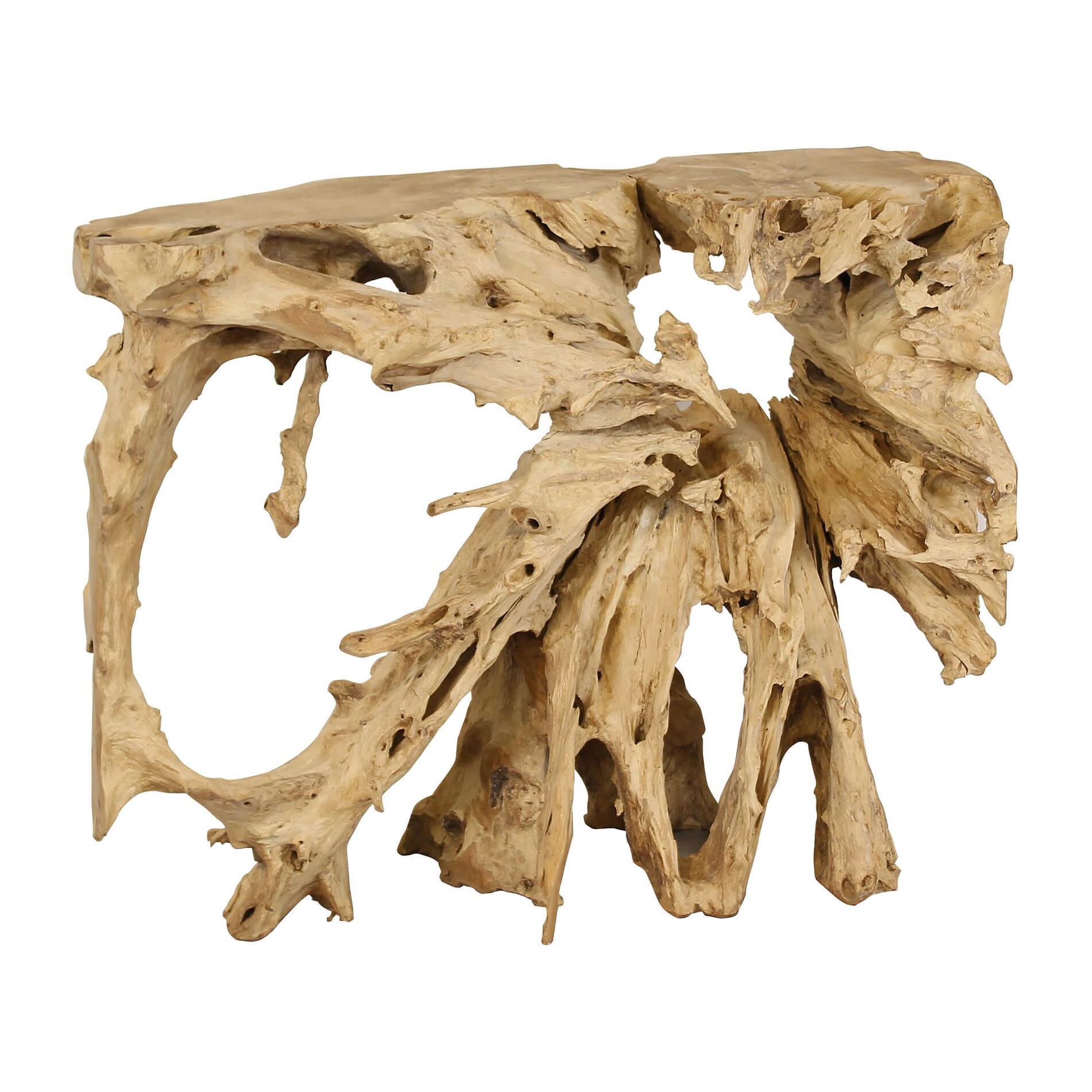 Console en racine de teck blanchi GOBI
