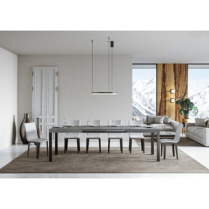 Mesa extensible 90x130/390 cm Everyday Cemento estructura Antracita