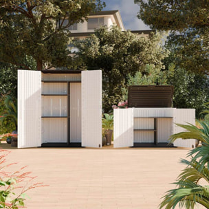 Armadio contenitore alto in resina bianca 125x73x202 cm – Andy