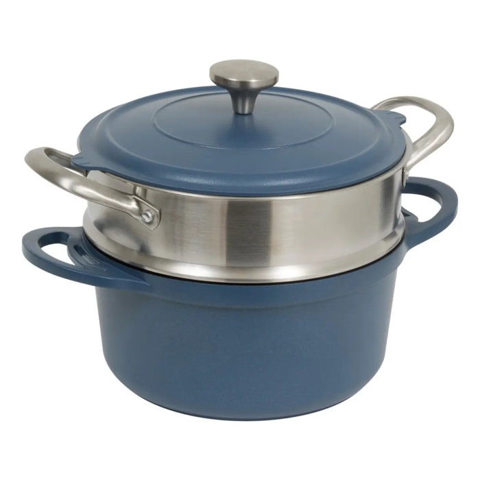 Cocotte Aluro aluminium bleu D24cm