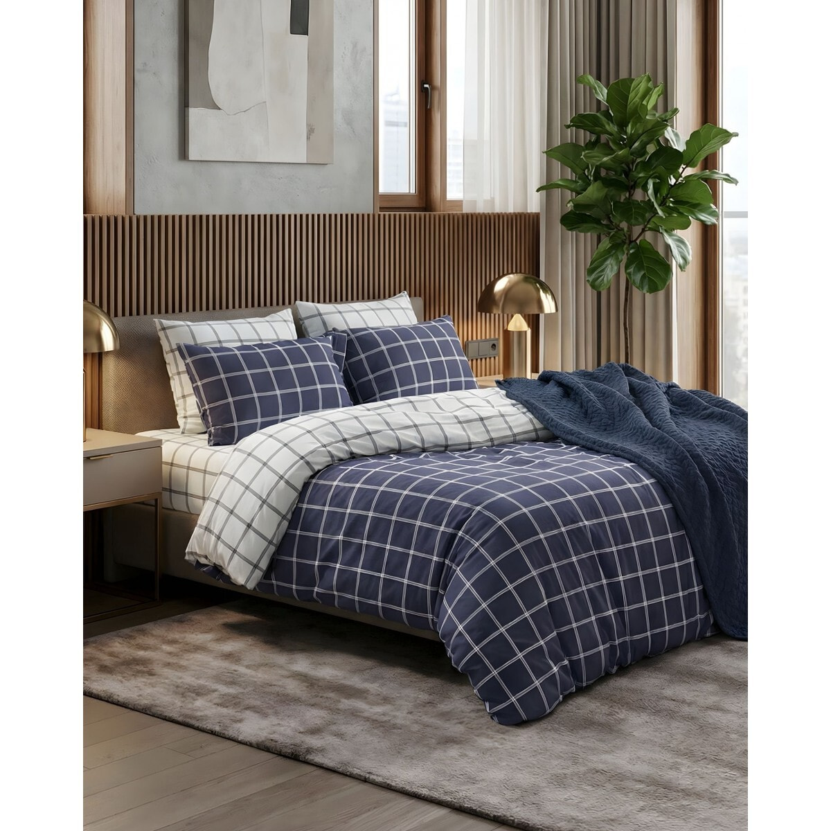 Parure housse de couette et taie(s) d'oreiller coton imprimé