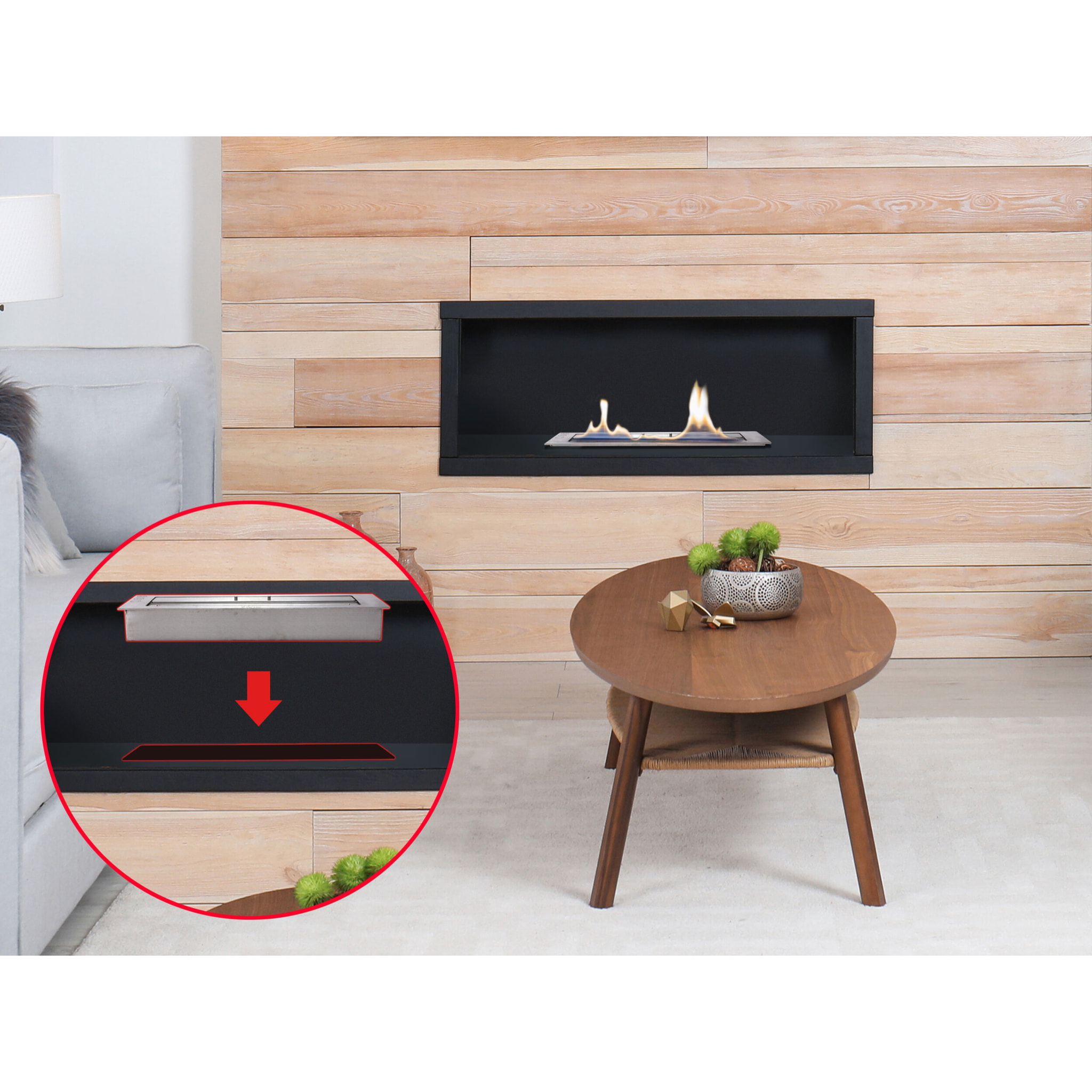 Bloque de combustión tamaño medio con fibra cerámica y regulador de llama F9660 PURLINE 3500 W