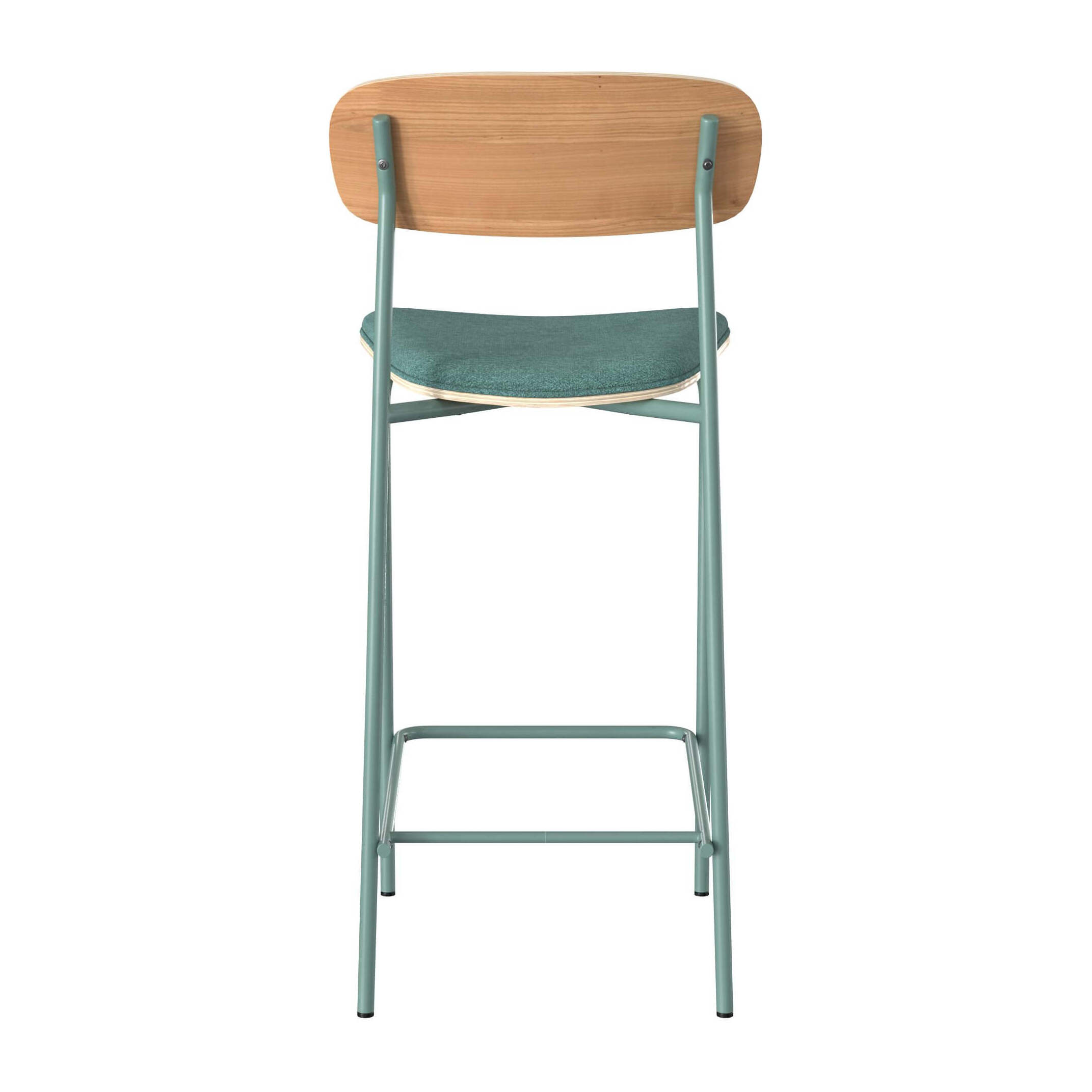 Lot de 2 chaises pour îlot central en tissu bleu canard 65 cm - Alba