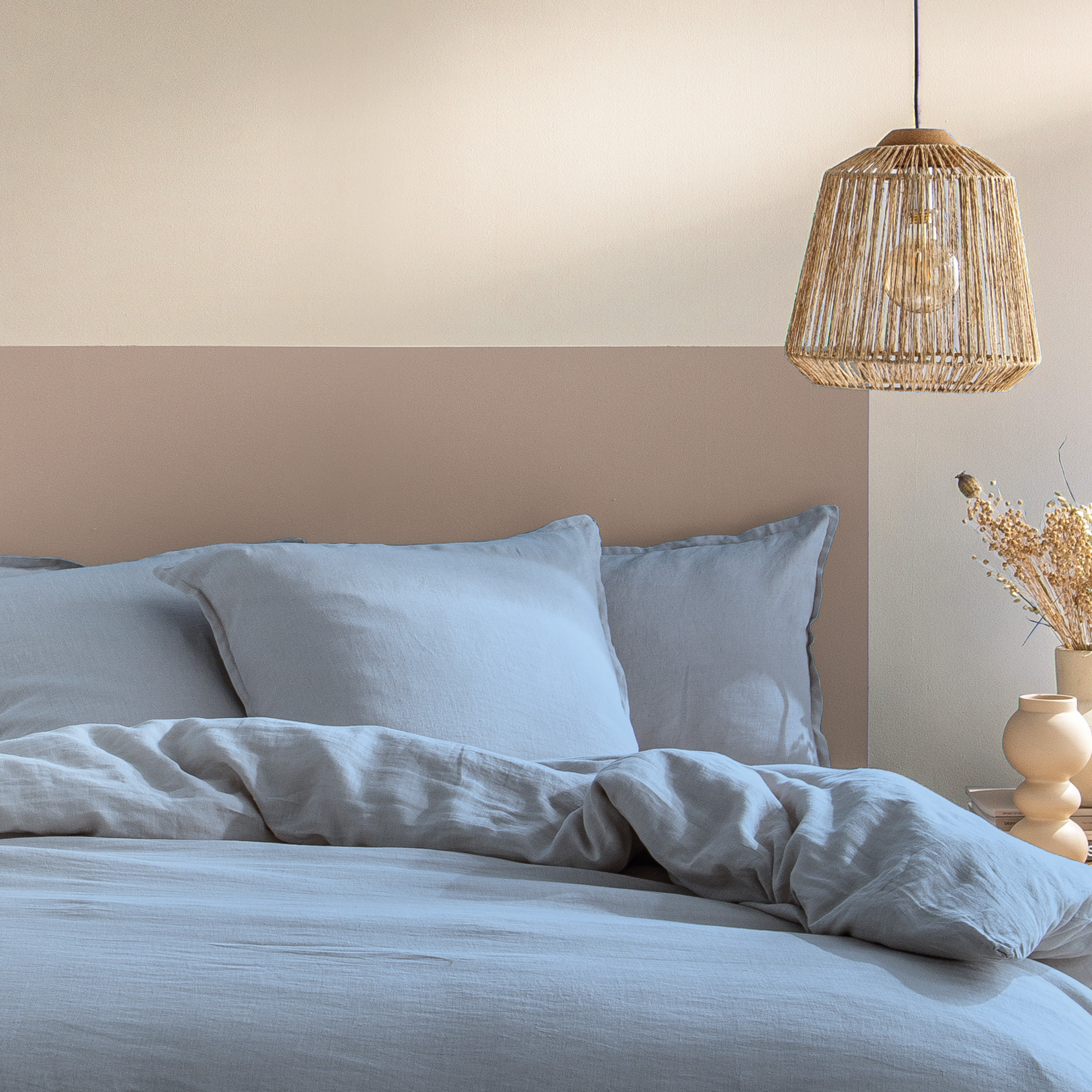 Set de 2 taies d'oreiller unies en lin, PASSION LIN