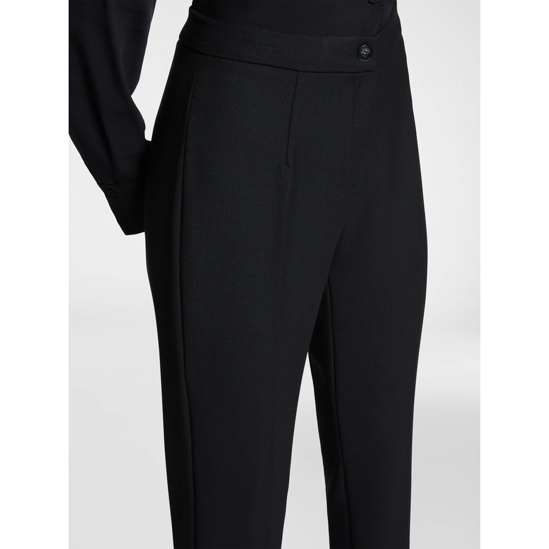 Elena Mirò - Pantaloni slim in stuoia stretch - Nero