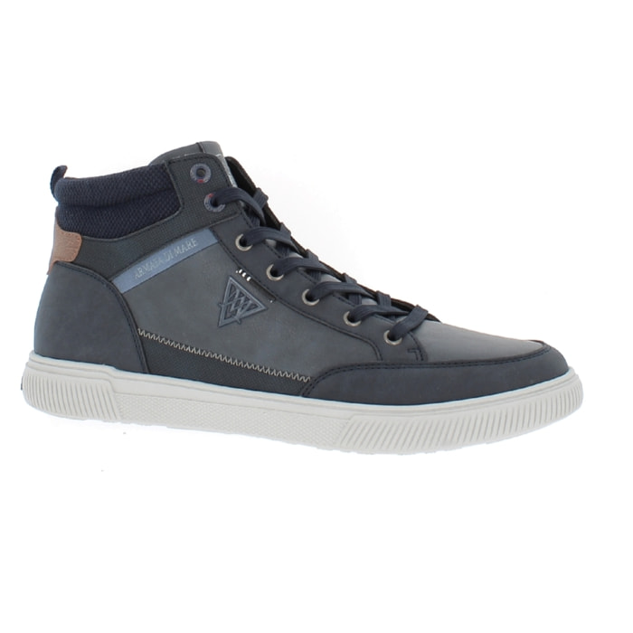 Armata di Mare Scarpe Uomo Sneakers Alte Casual Stringate con Soletta Rimovibile in Memory Foam AMU W23M405 Navy