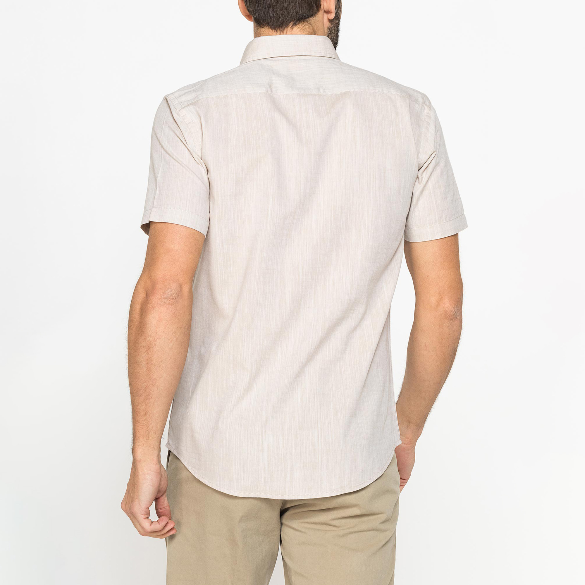 CAMICIA IN COTONE FIAMMATO EFFETTO LINO