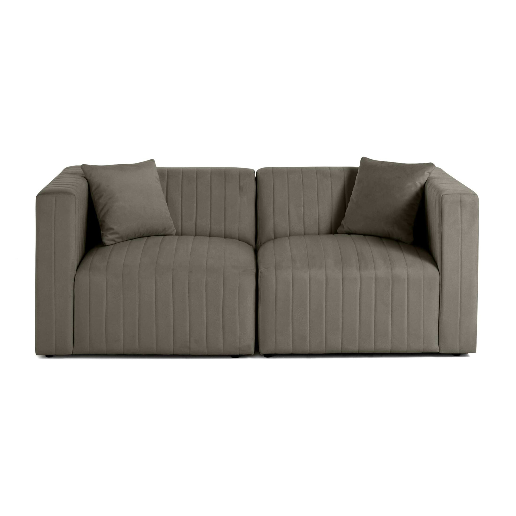 Nova - canapé modulable 2 places - en velours - Gris