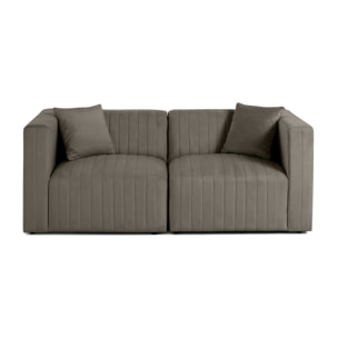 Nova - canapé modulable 2 places - en velours - Gris