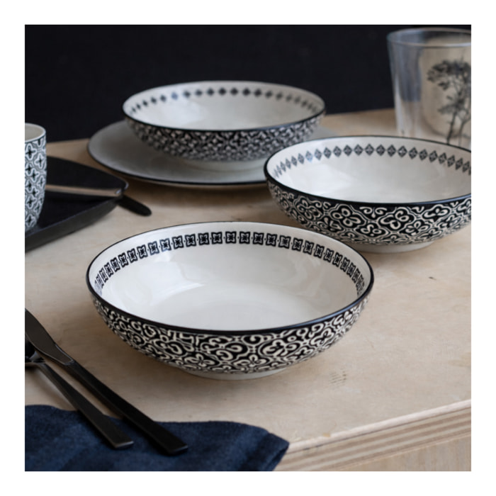 Lot de 6 assiettes creuses, VILLA LES PINS