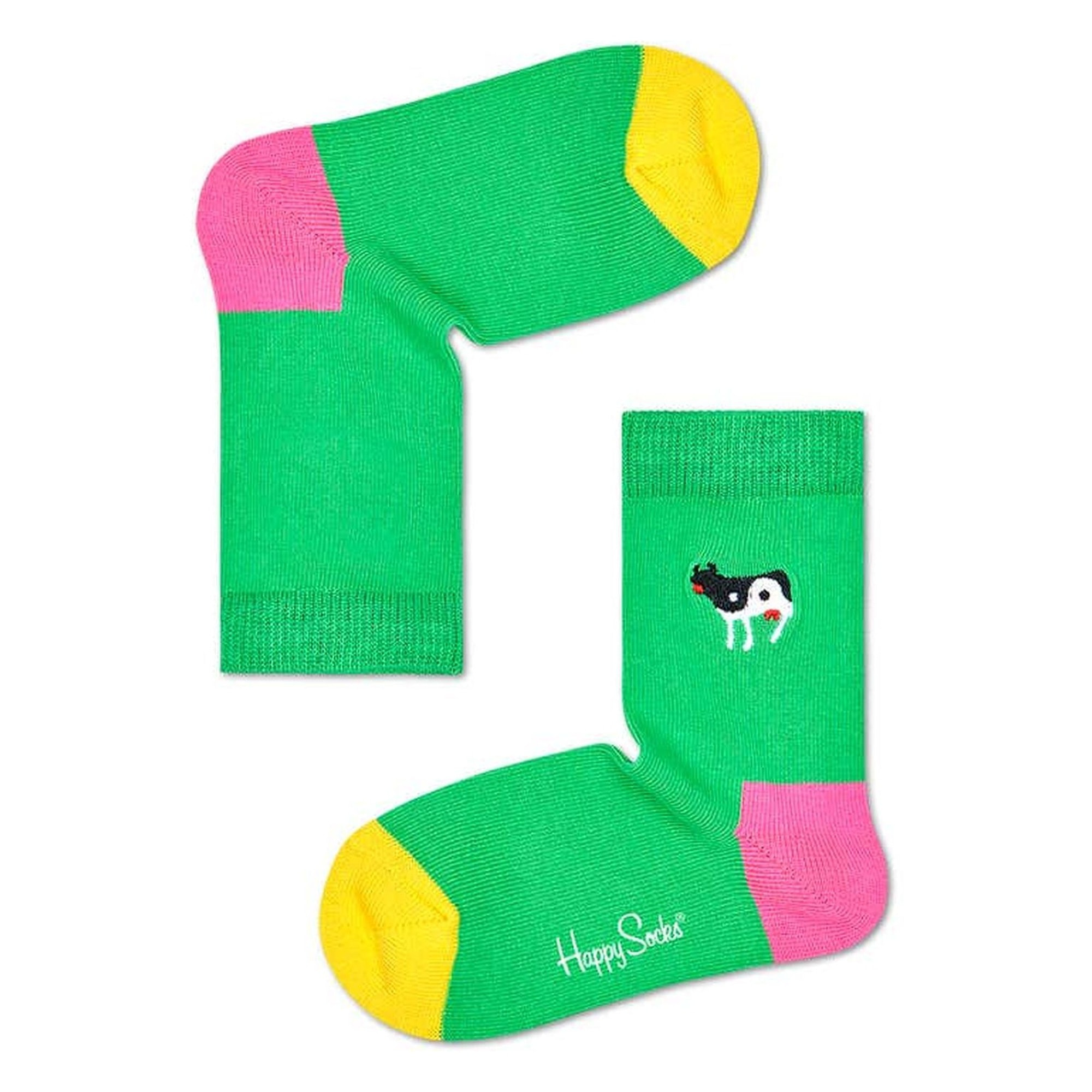 Calcetines kids yin yang cow embroidery _x000D_