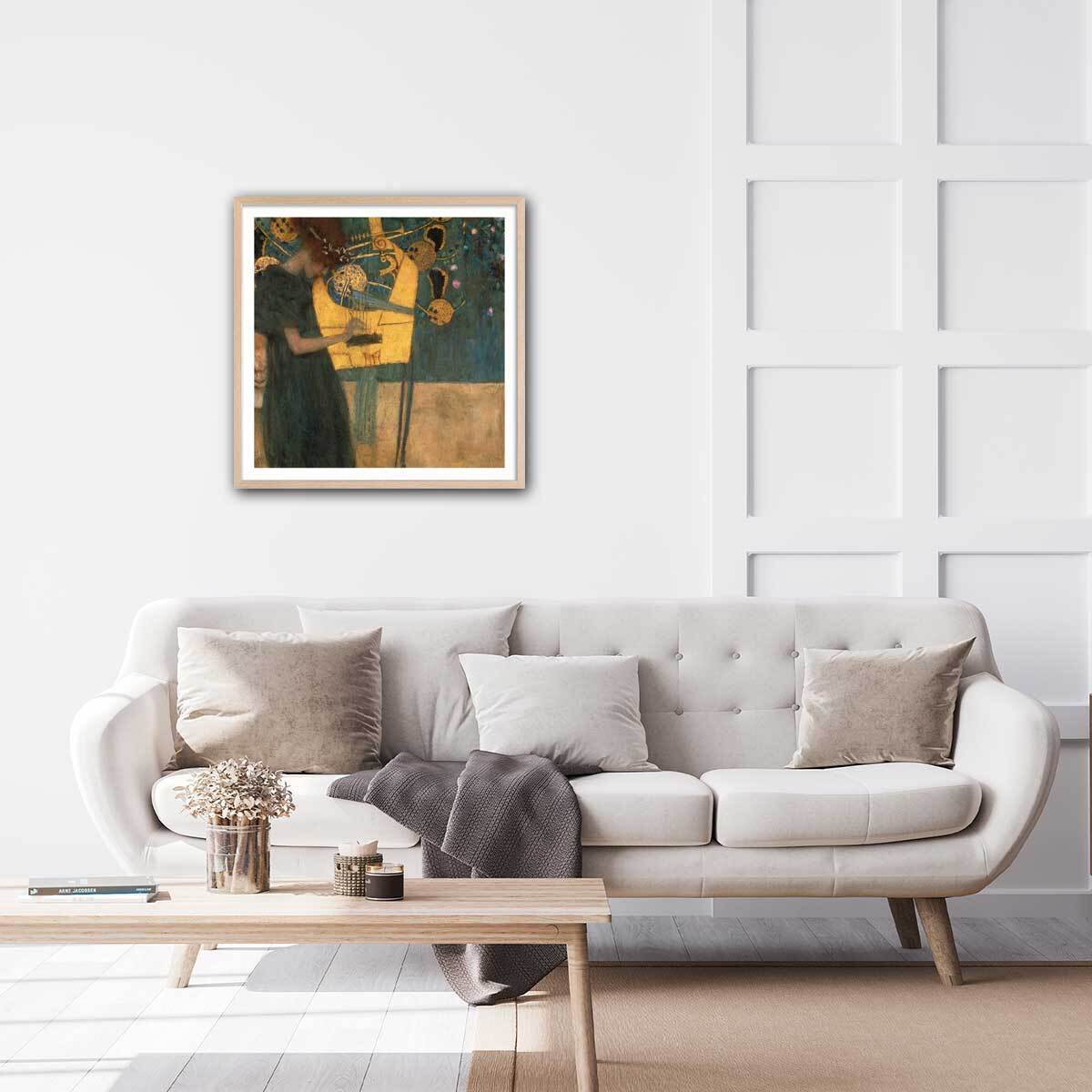 Poster Music - Gustav Klimt Affiche + cadre en bois - Chêne