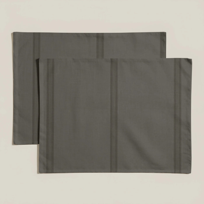 Lot de 2 sets de table anti-taches Nua Marron foncé