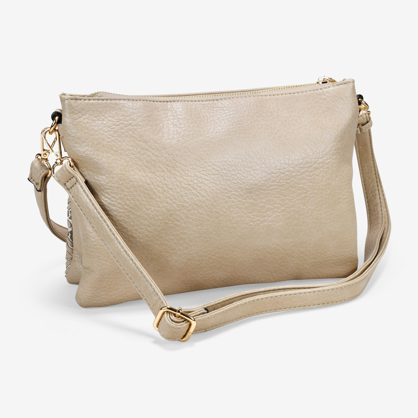 Bolso bandolera tostado con cremallera