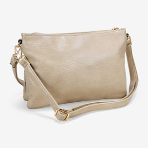 Bolso bandolera tostado con cremallera