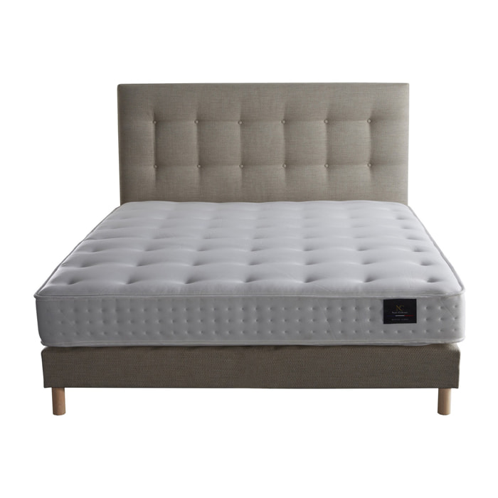 Ensemble Clarté + tête de lit capitonnée - Matelas latex naturel