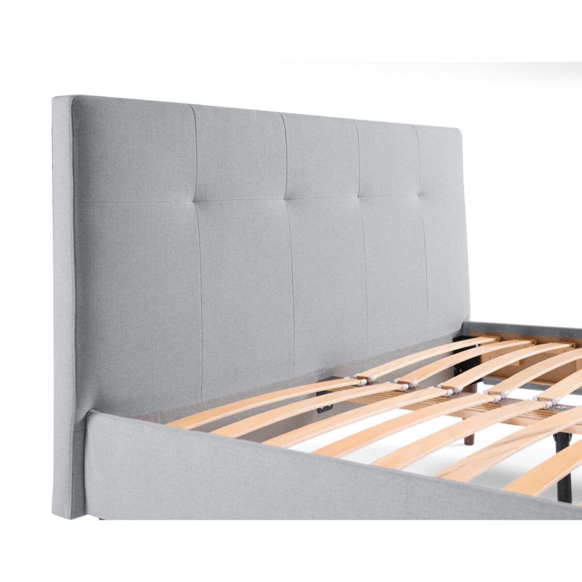 Monet - lit - 160x200 - sommier inclus - en tissu - Gris