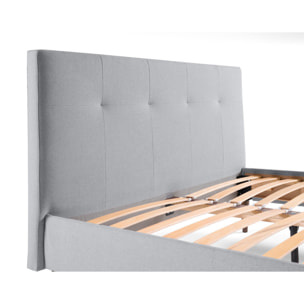 Monet - lit - 160x200 - sommier inclus - en tissu - Gris