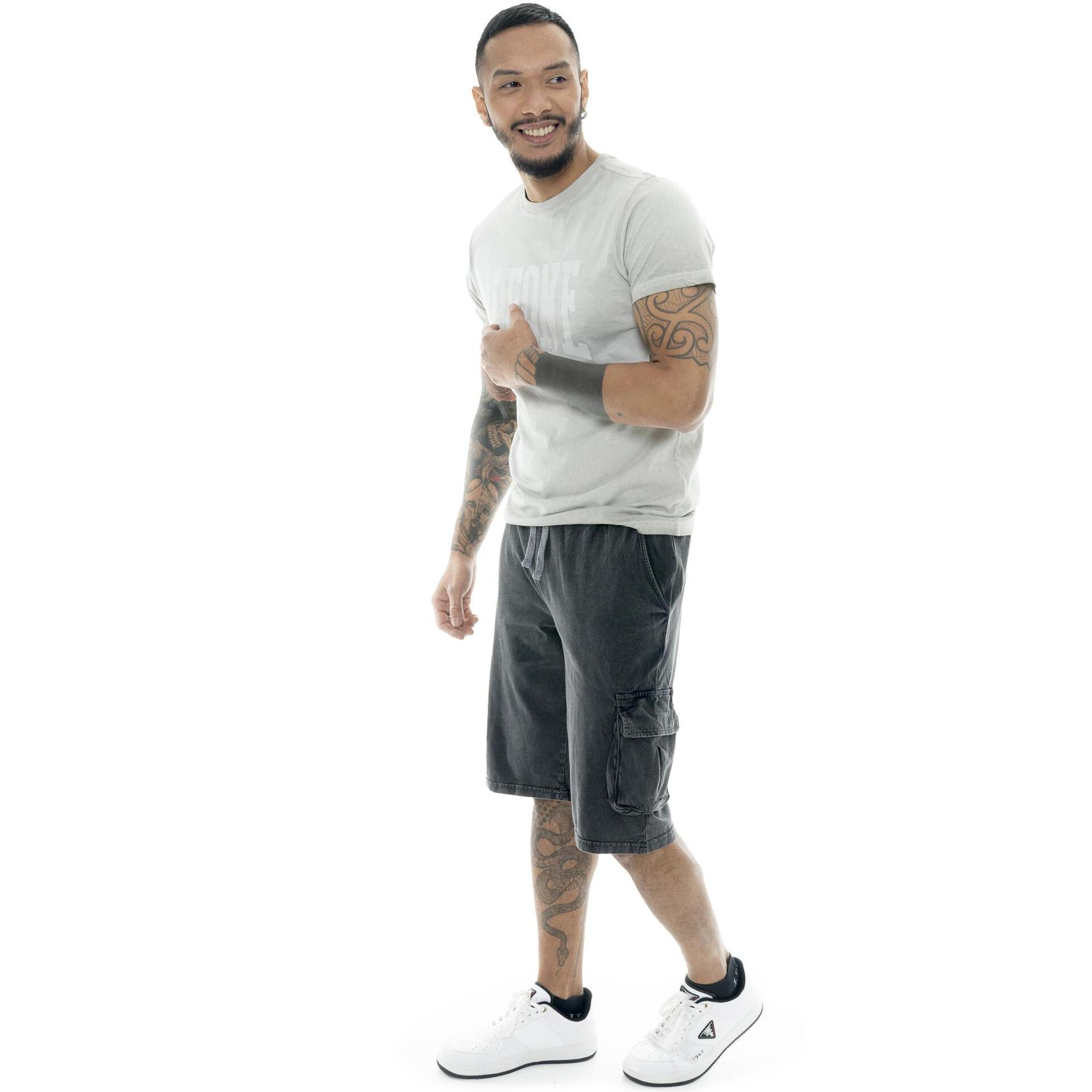 Shorts cargo de hombre en tejido Leone Old Wash