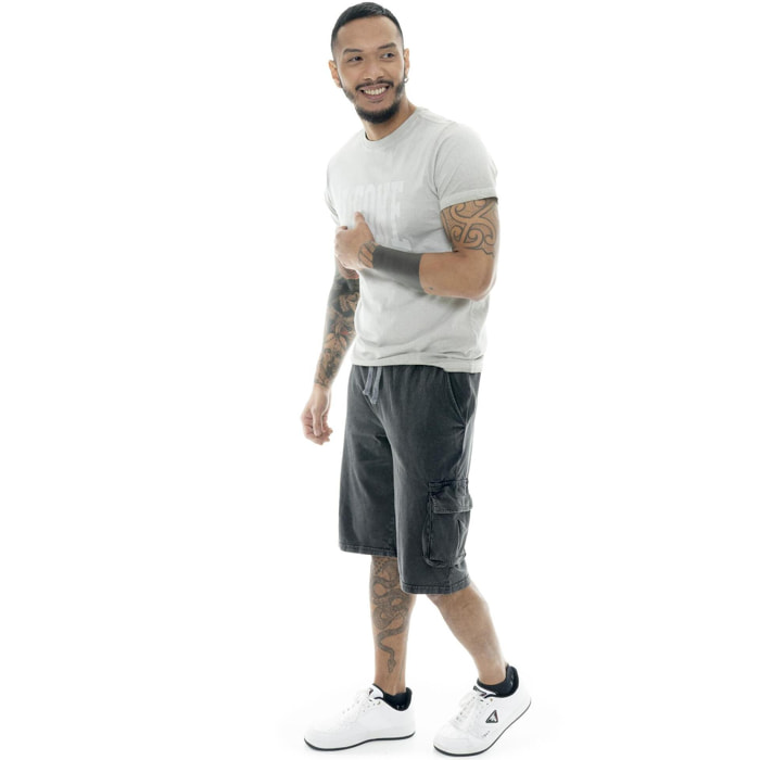 Shorts cargo de hombre en tejido Leone Old Wash