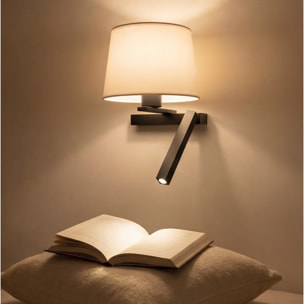 LEDS C4 Aplique Hall Slim Screen Left LED E27 17.4 Blanco cálido - 2700K ON-OFF Negro 150lm