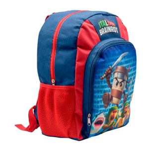 Zaino per bambini Italian Brainrot. Tasca laterale. Interno completamente foderato e personalizzato. Schienale imbottito. Spallacci ergonomici, regolabili e imbottiti.