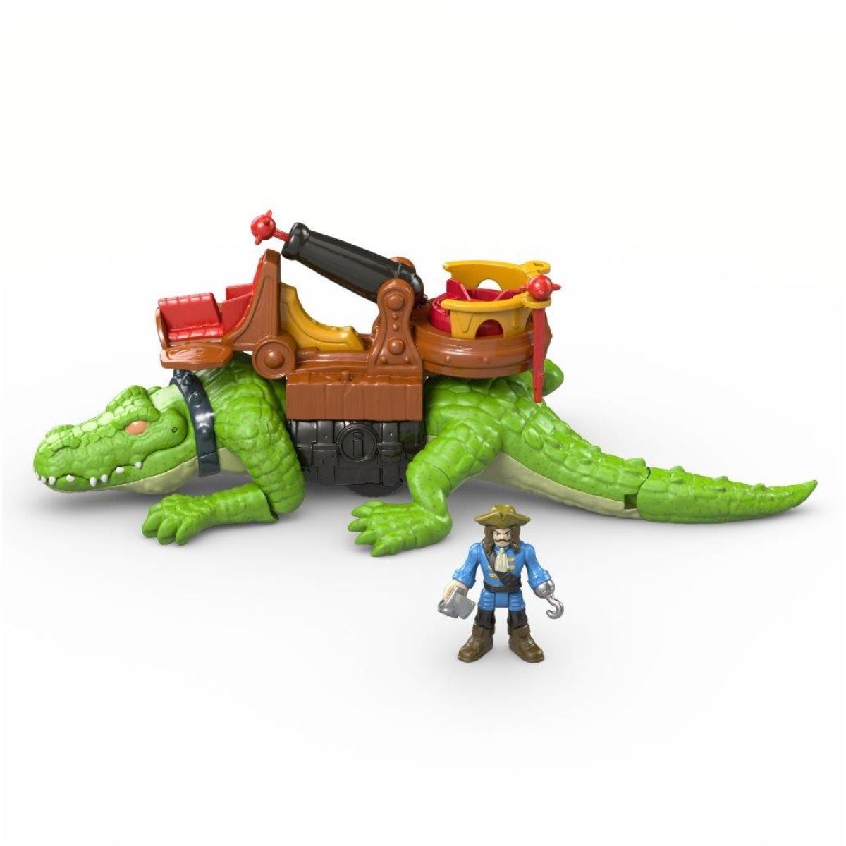 Imaginext Coccodrillo Gigante con Personaggio Capitan Uncino Lui Imaginext