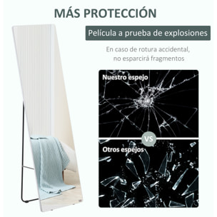 HOMCOM Espejo de Pie Espejo de Cuerpo Entero 45x37x158,5 cm Espejo de Pared con Marco de Aleación de Aluminio para Salón Dormitorio Vestidor Estilo Moderno Plata