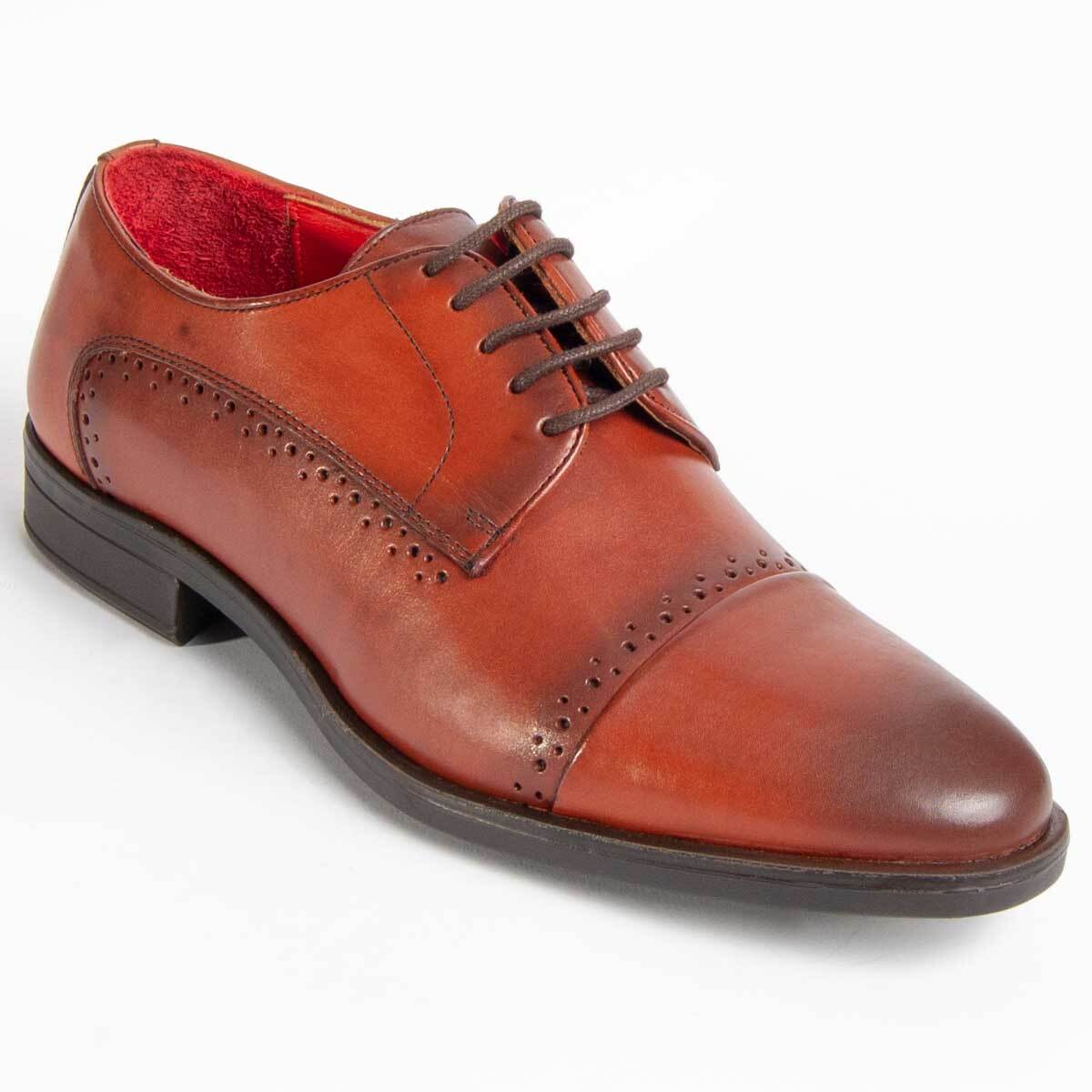 Zapato Oxford De Piel - Marron