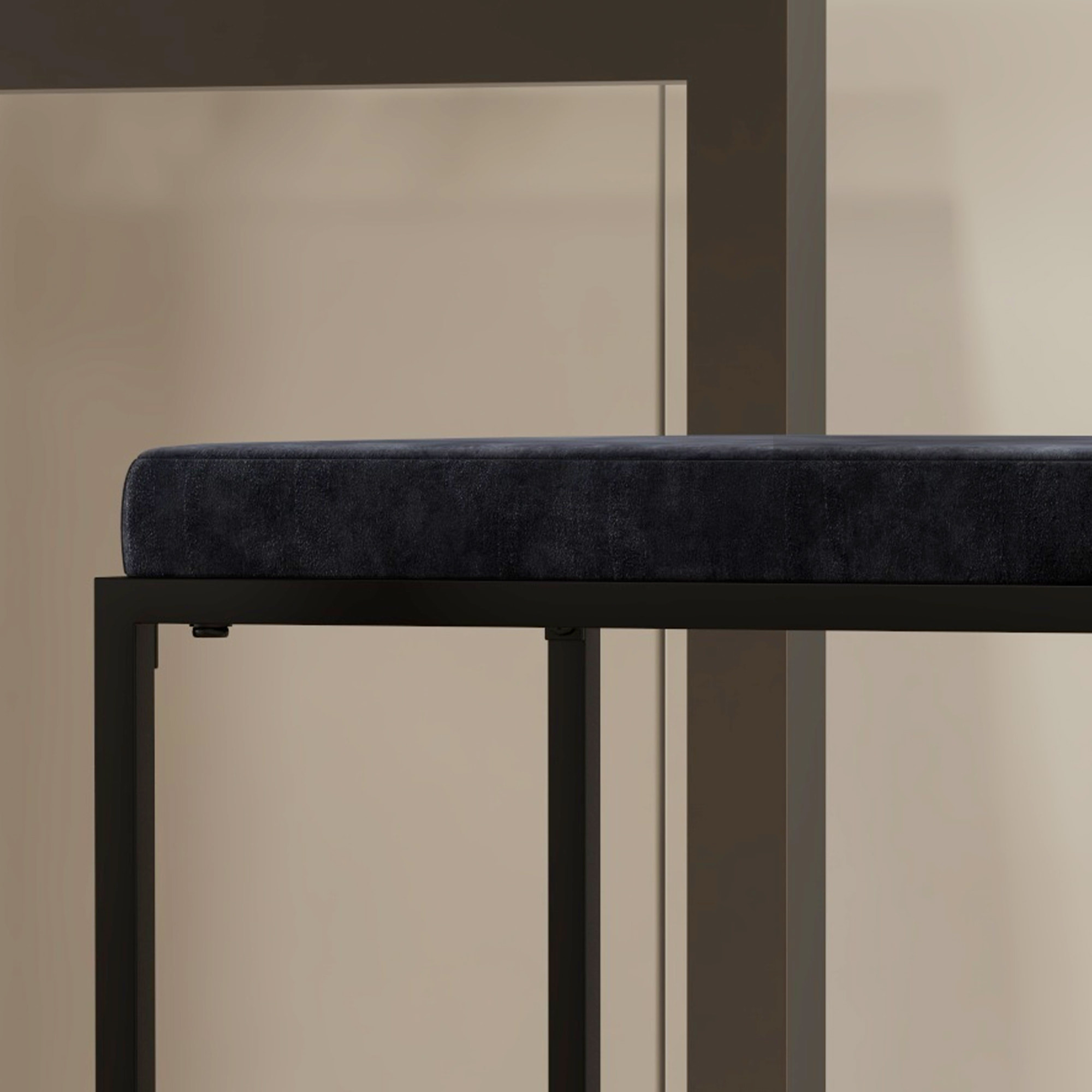 Lot de 2 tabourets de bar – Velours élégant – Repose-pieds