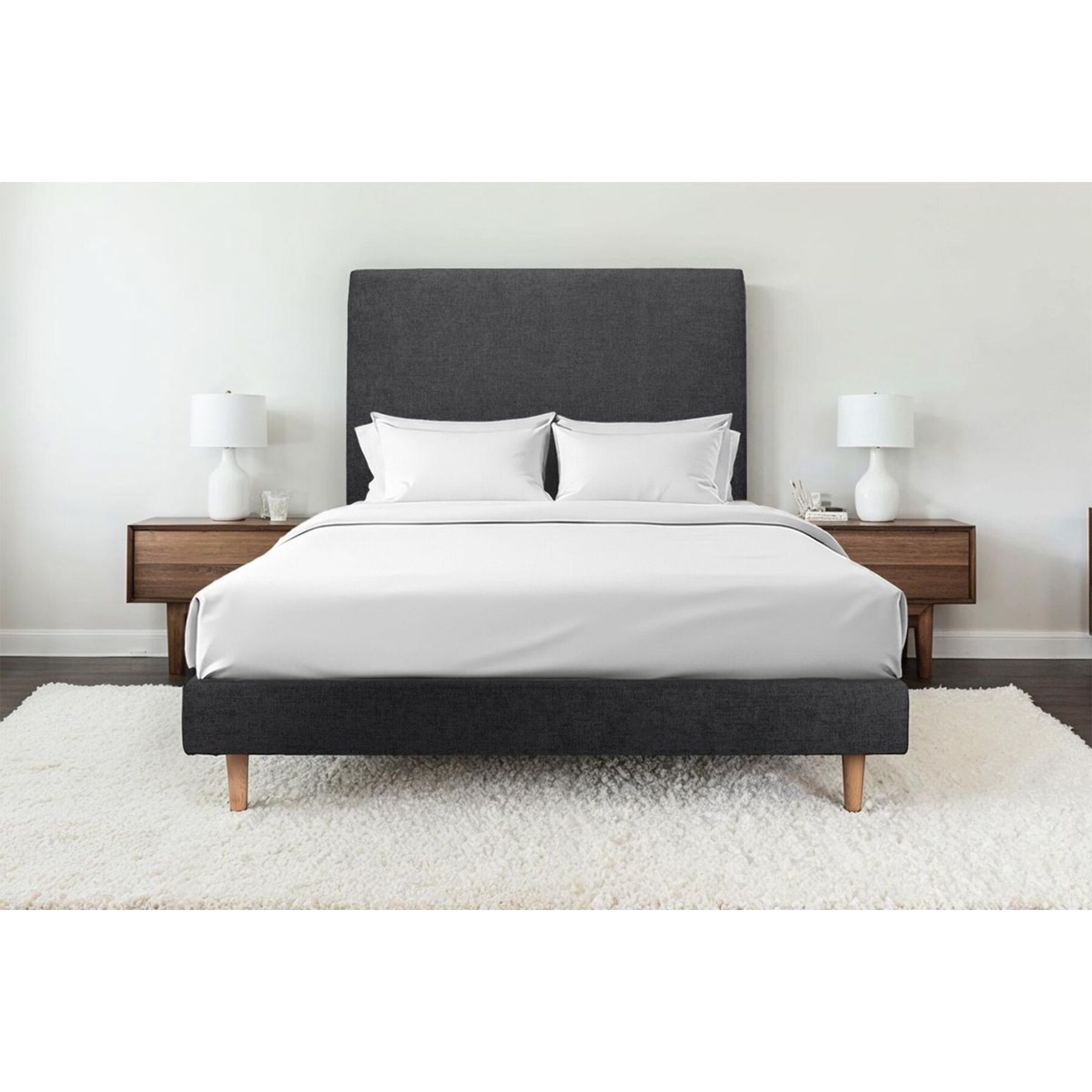 Sommier Tapissier Tissu Ep14 - pieds bois