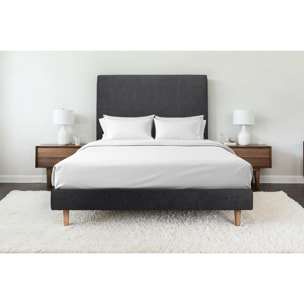 Sommier Tapissier Tissu Ep14 - pieds bois