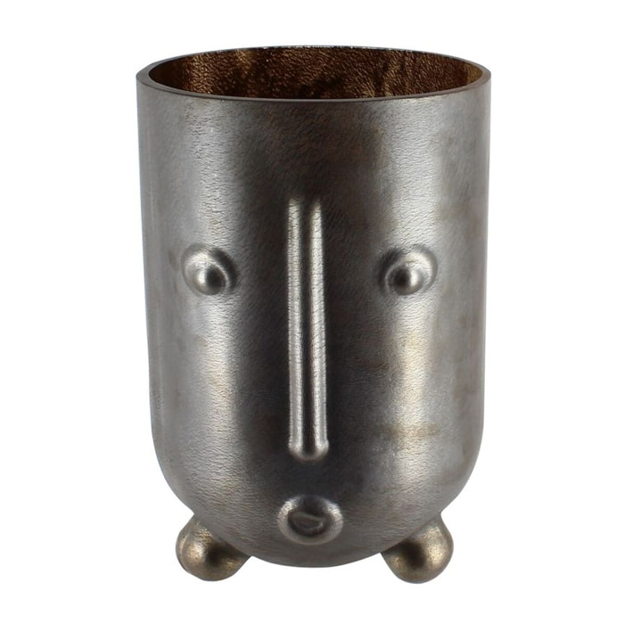 Vase en forme de visage en verre soufflé h24cm OLAV