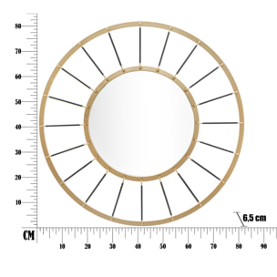 SPECCHIO DA MURO GLAM DARK CM Ø
 81X6,5 (MISURA SPECCHIO CM Ø 41,5)