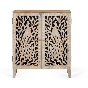 Muebles Auxiliare de Madera de Mango 66 Cm Estilo Clásico Rústico