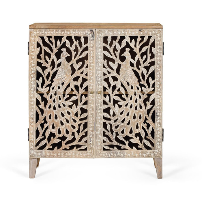Muebles Auxiliare de Madera de Mango 66 Cm Estilo Clásico Rústico