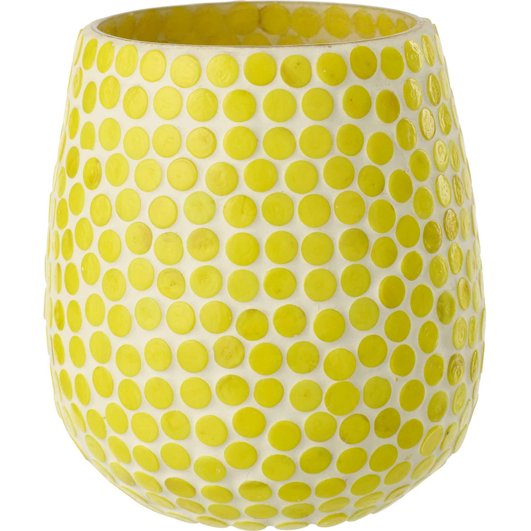J-Line Chandelier Mosaïque - verre - jaune - large