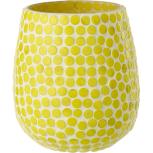 J-Line Chandelier Mosaïque - verre - jaune - large