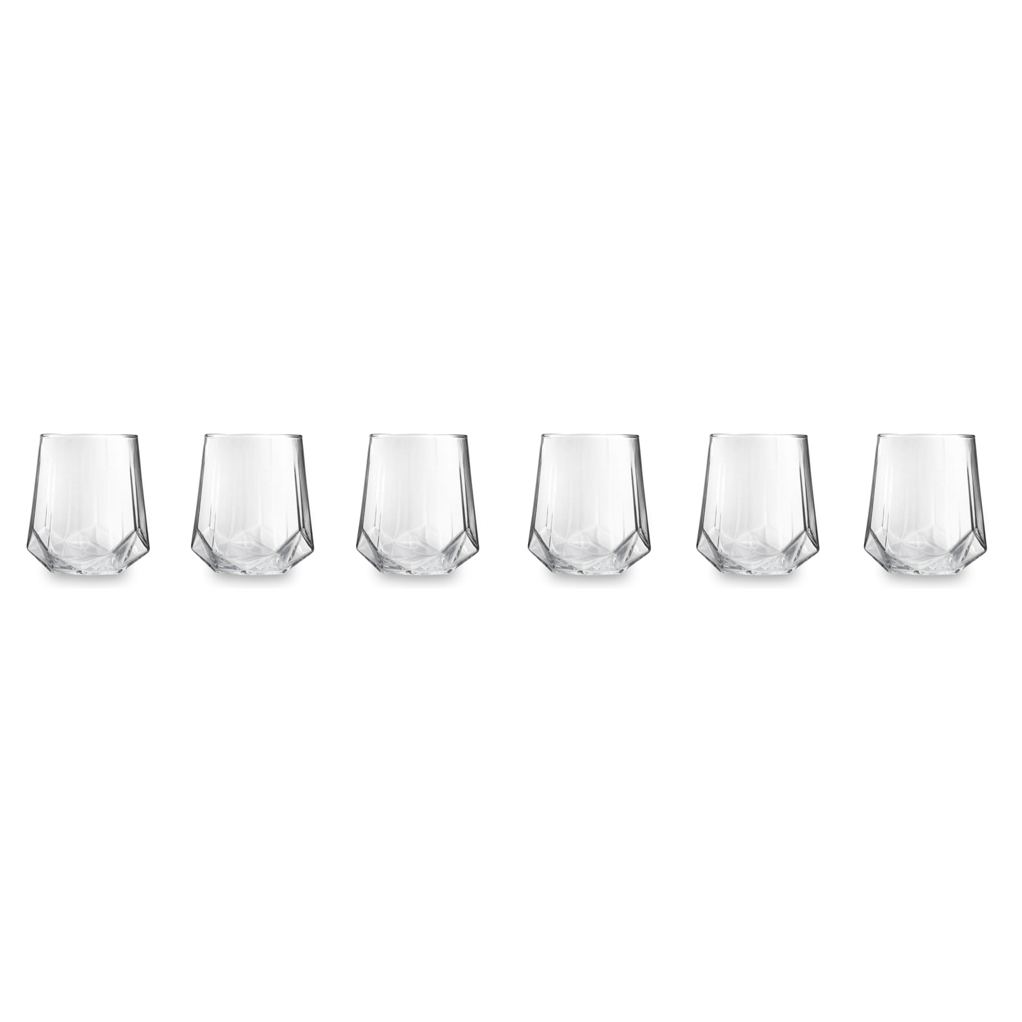 Set 6 bicchieri Excelsa – Diamante, Vetro Trasparente