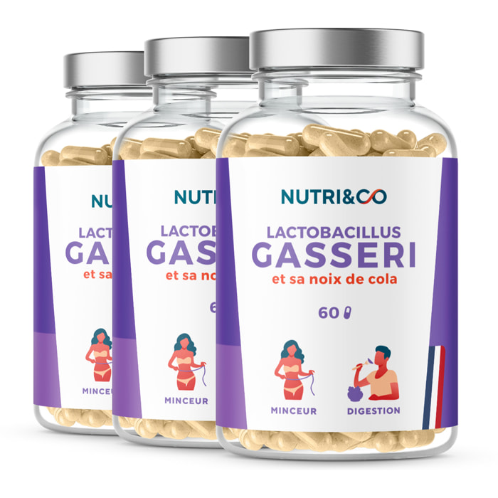 Lactobacillus Gasseri Probiotique Minceur Ventre Plat - 60 gélules - Lot de 3