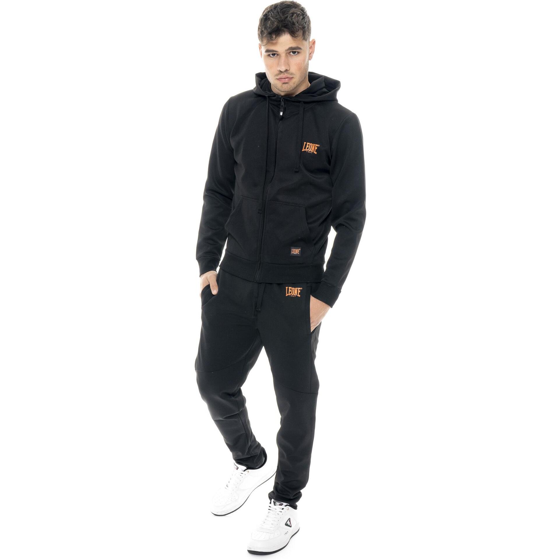 Tuta da uomo in tessuto tecnico con cappuccio e zip Leone 1947 Tech