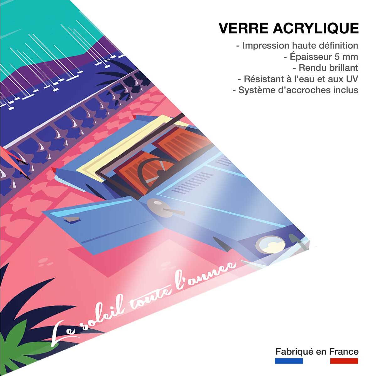 Tableau cote d'azur du soleil toute l'année  Tableau plexiglas