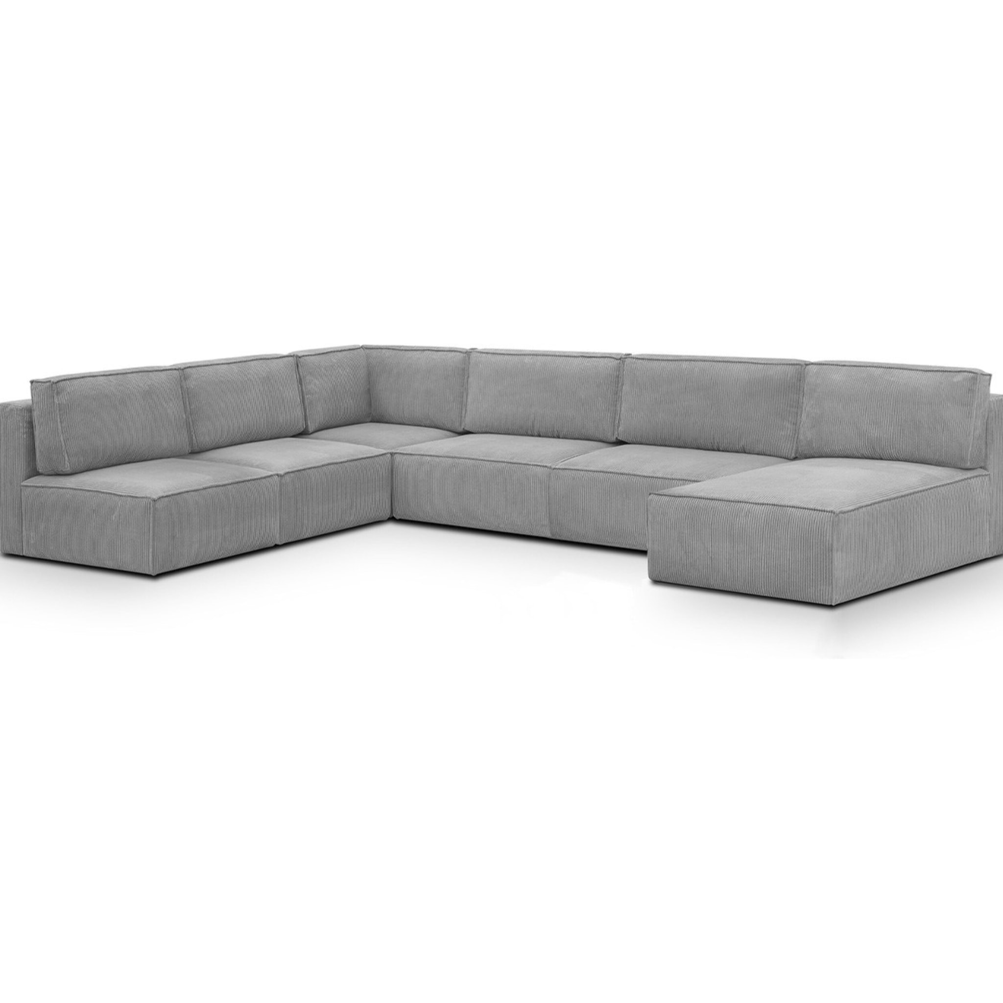 Canapé d'angle droit convertible 9/10 places en velours côtelé - Harper Mod