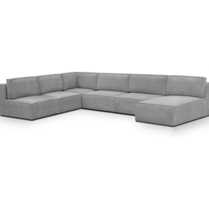 Canapé d'angle droit convertible 9/10 places en velours côtelé - Harper Mod