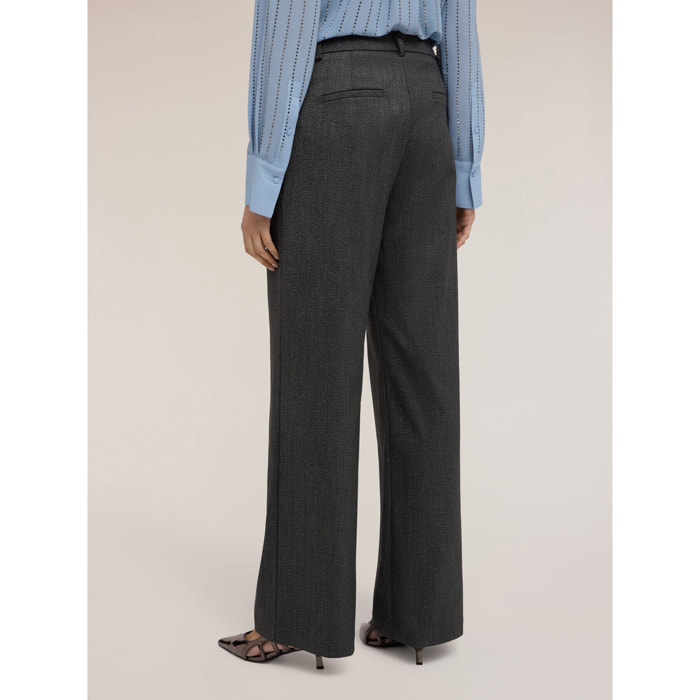 Motivi - Pantalones palazzo en hilo teñido - Gris