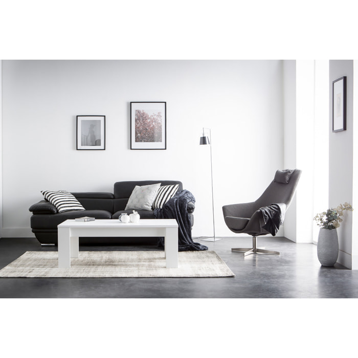 Fauteuil pivotant design en tissu gris foncé et acier chromé AMADEO