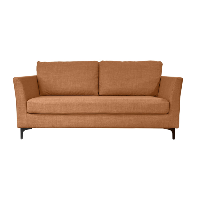 Canapé 3 pl OUESSANT 180 cm fixe tissu Terracotta - 100% déhoussable - Fab. France