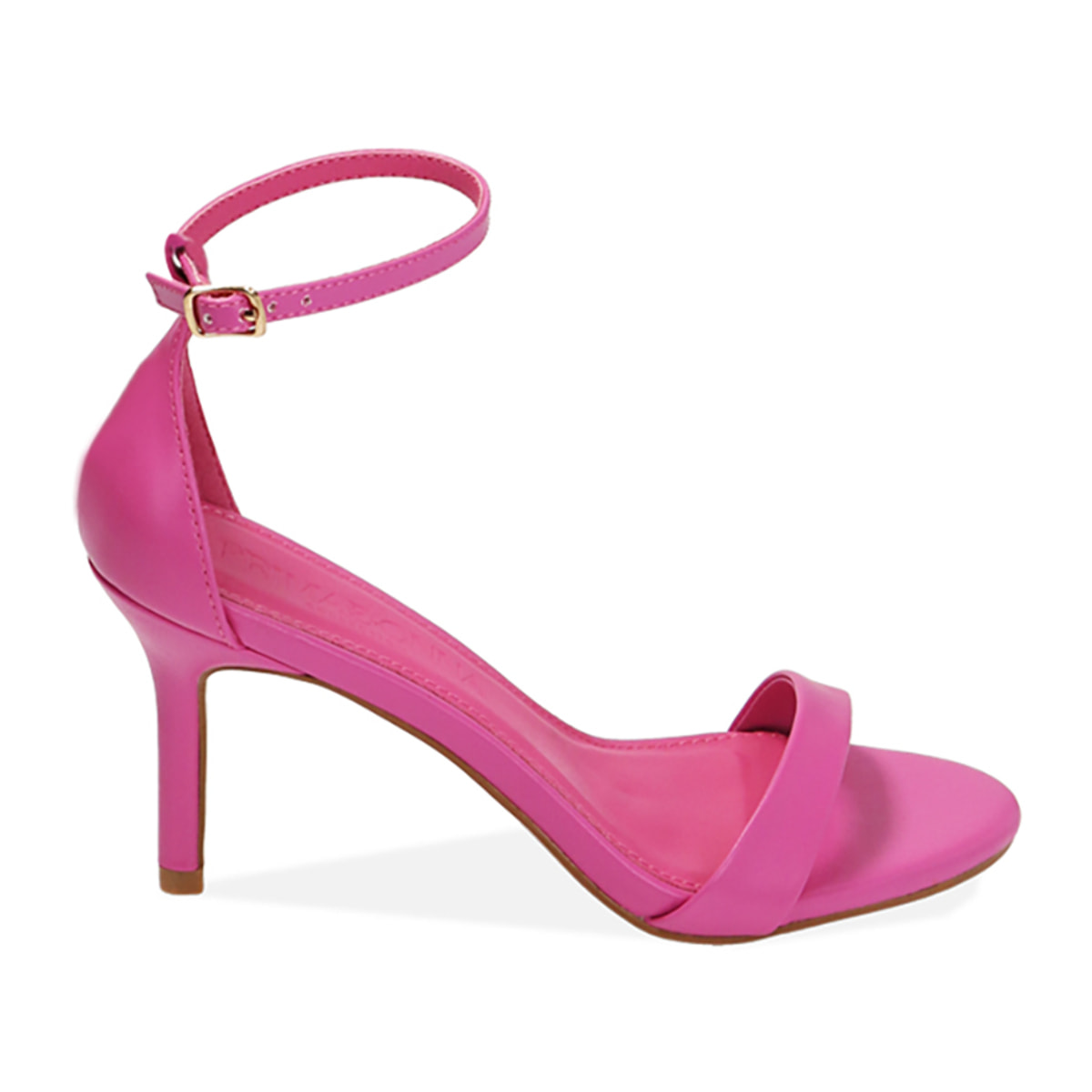 Sandalias fucsia, tacón de 8,5 cm