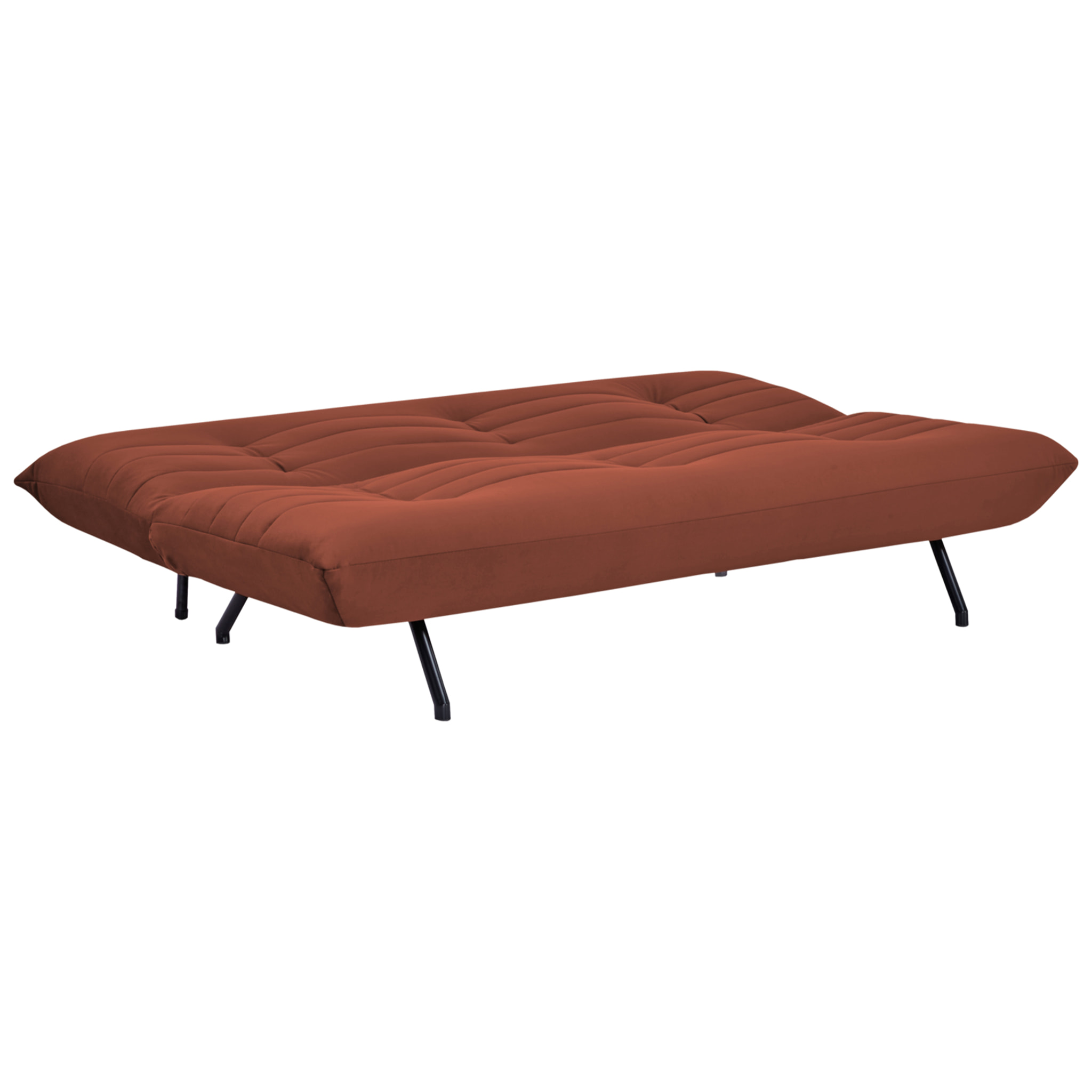 Canapé convertible 3 places en velours terracotta ANATOLE